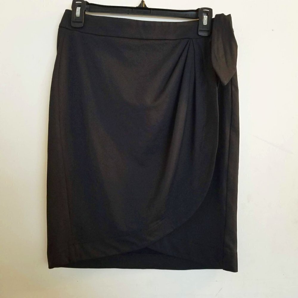 Kevan Hall Sport Black Wrap Tie Knot Skirt Sz Med